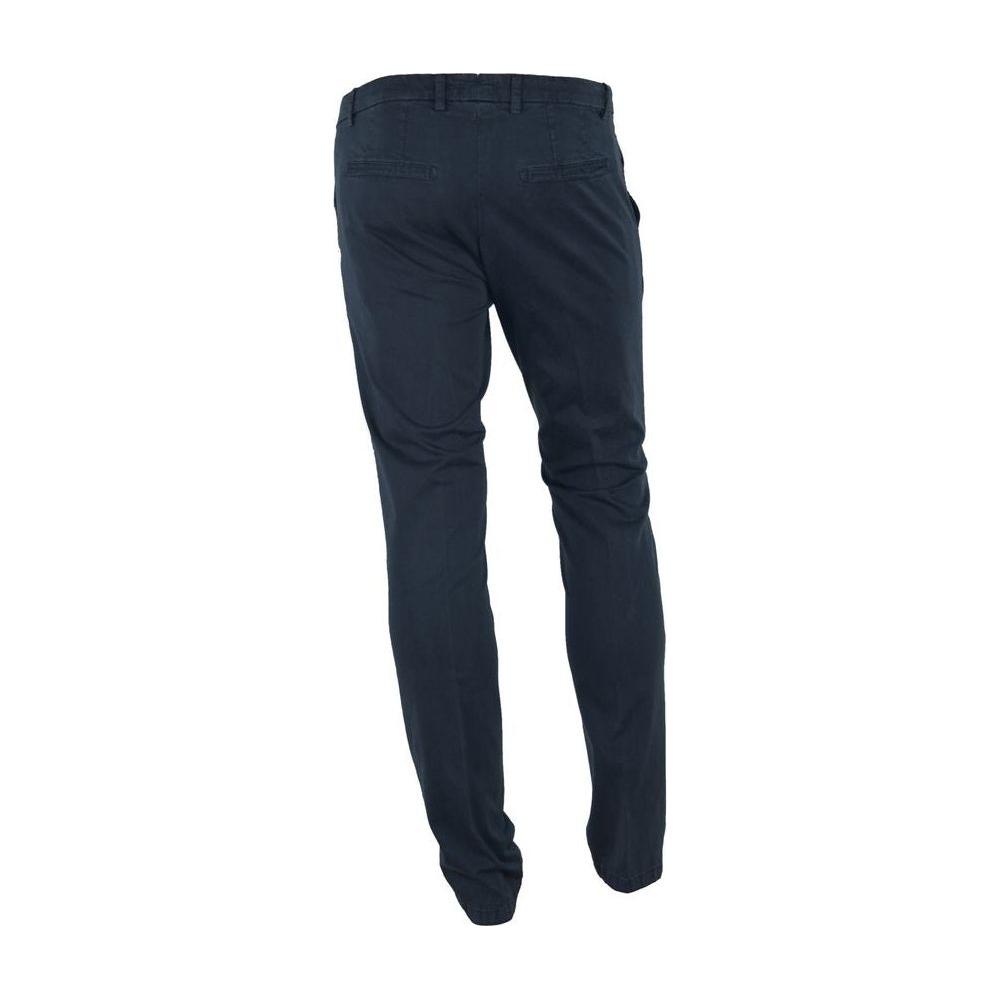 Made in Italy Elegant Blue Summer Trousers MI-3375-IT52 | XL