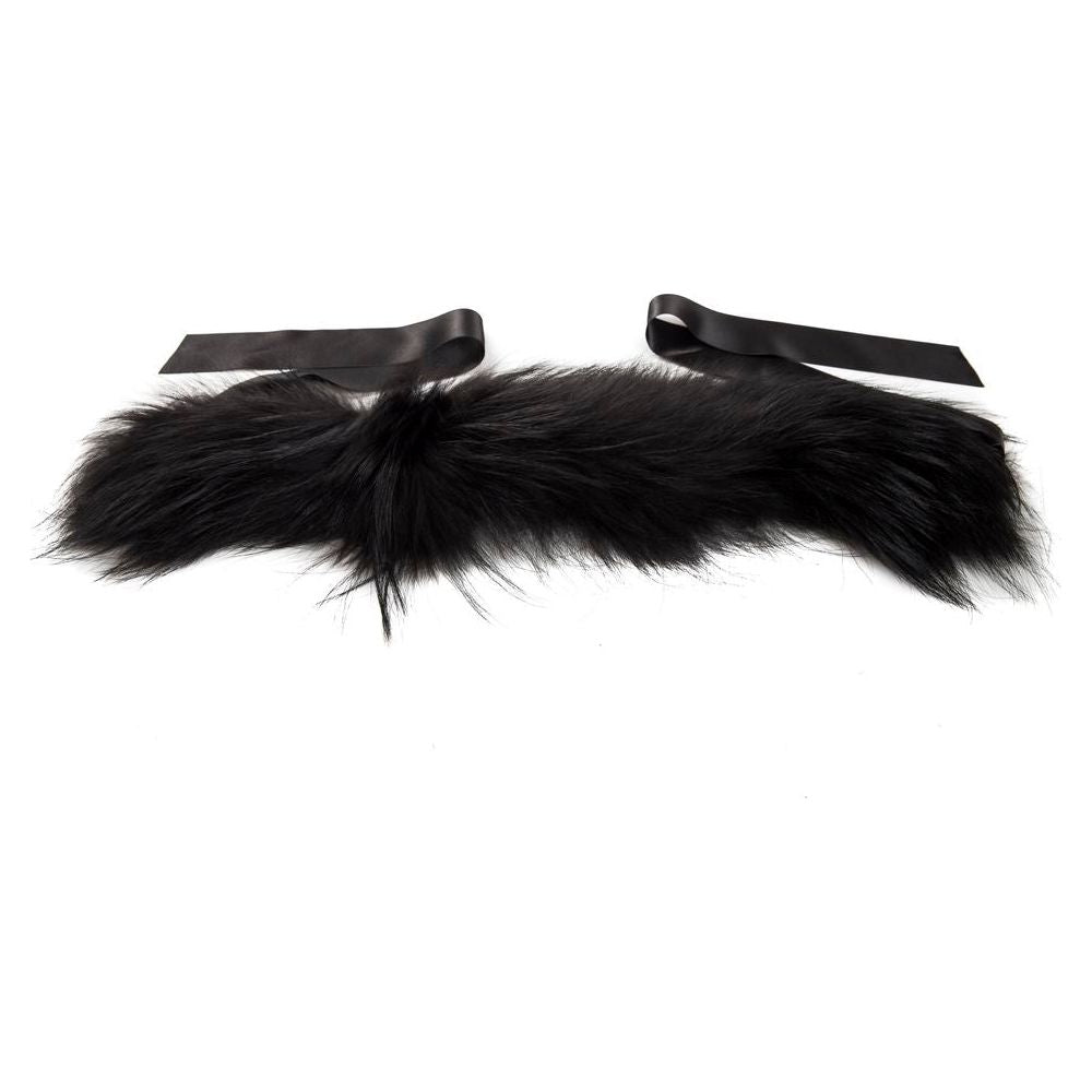 BYBLOS Black Raccoon Fur Women Neckwarmer BY-17702
