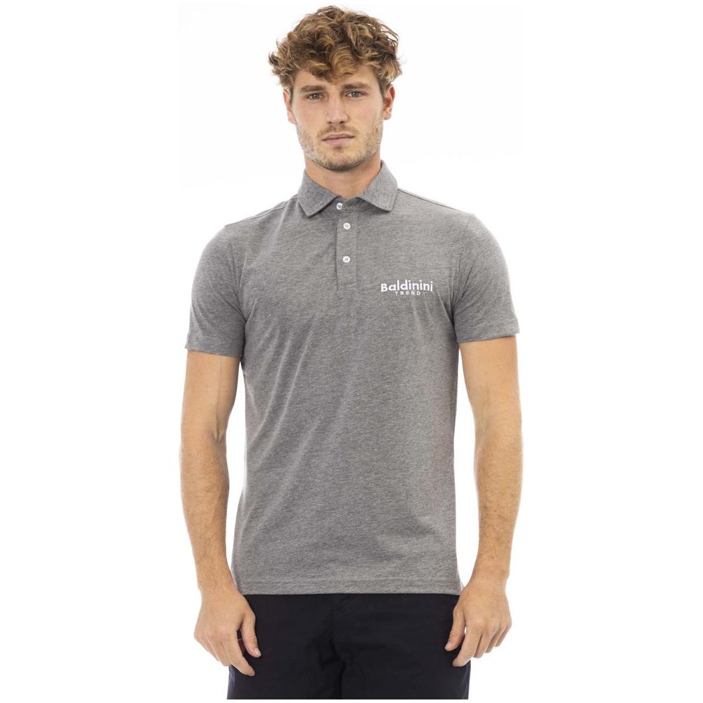 Baldinini Trend Gray Cotton Men Polo BA-23740-M