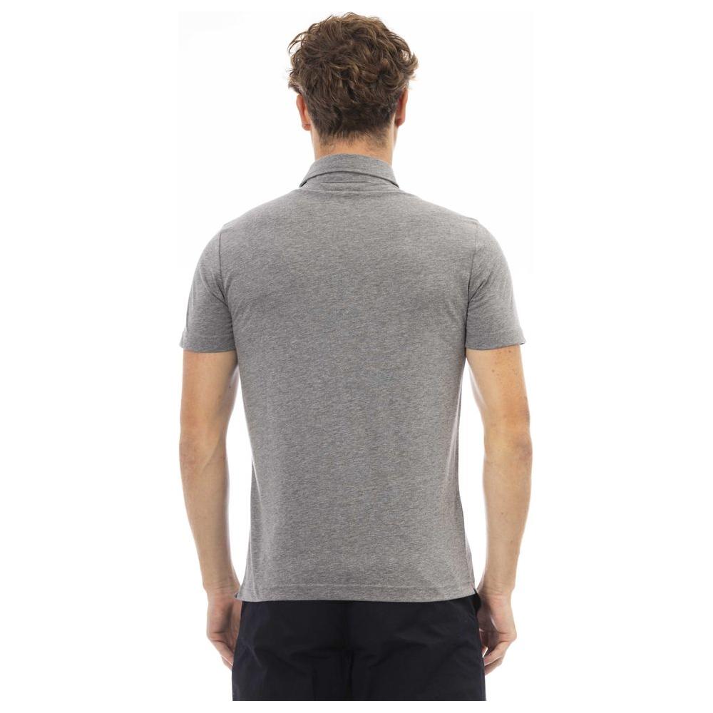 Baldinini Trend Gray Cotton Men Polo BA-23740-M