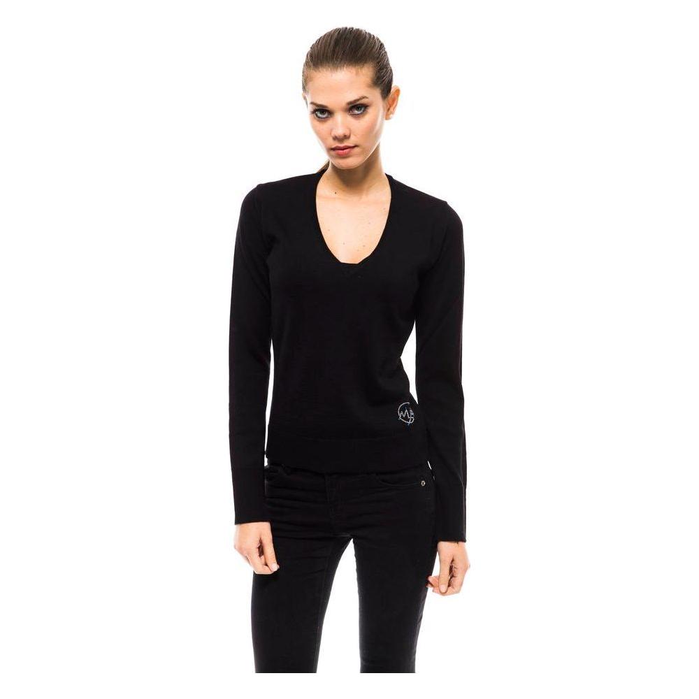 Montana Blu Black Wool Women Sweater MO-14221-IT40|S