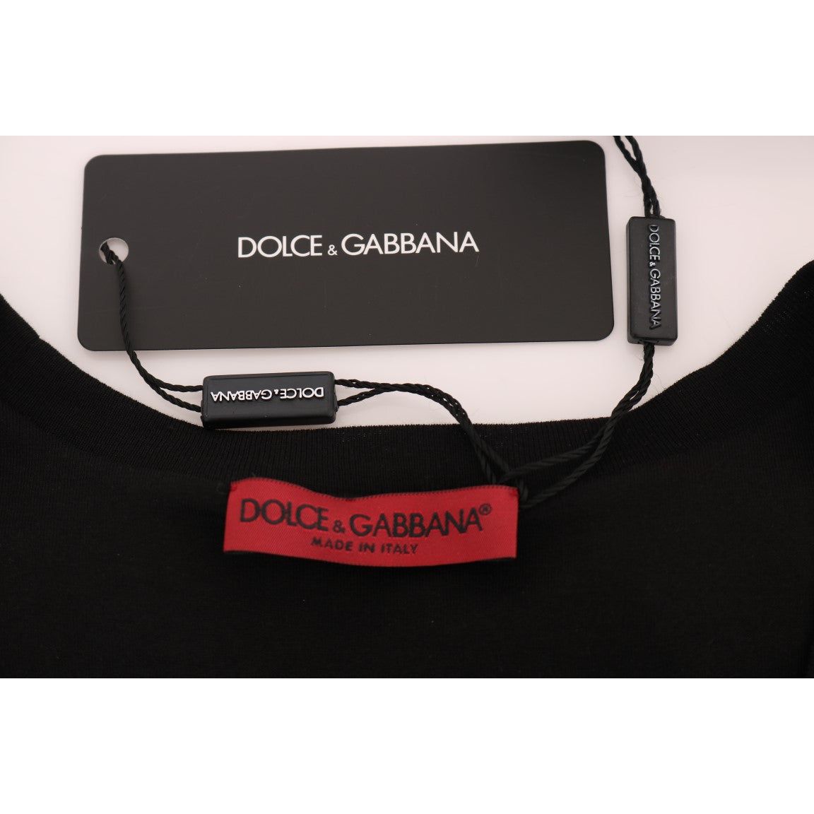 Dolce & Gabbana Black Cotton Floral Crystal Tank Top TSH1449-1