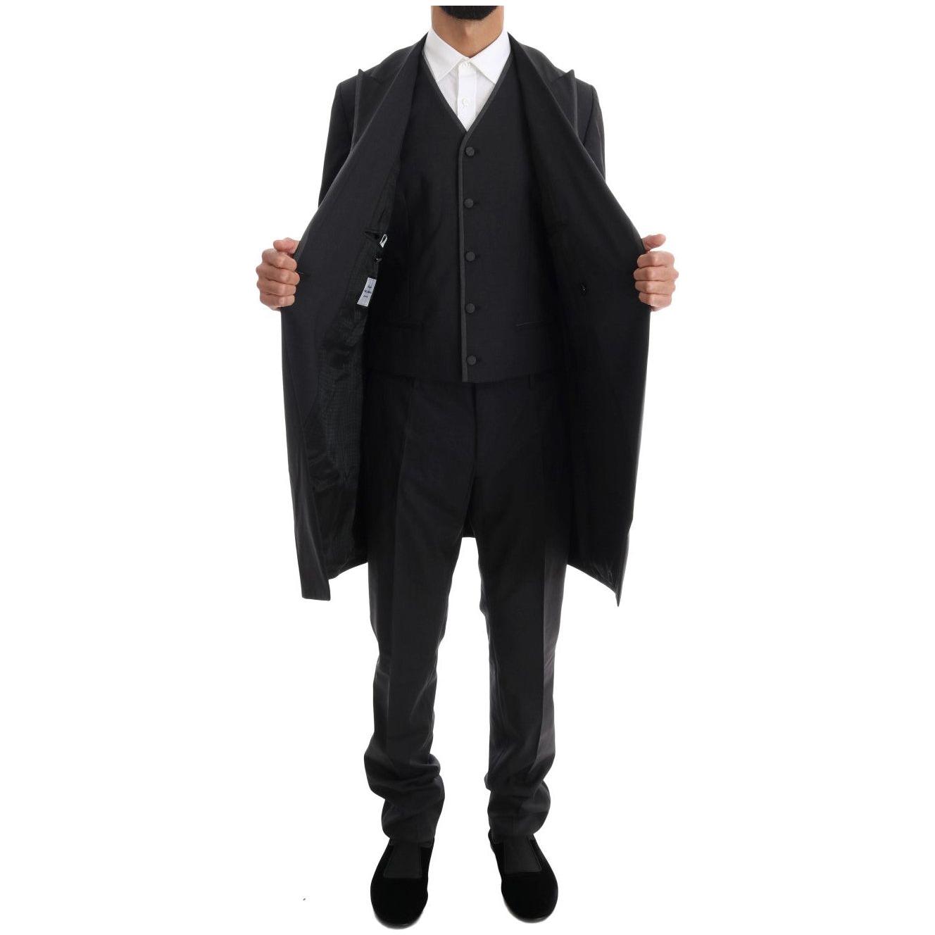 Dolce & Gabbana Gray Wool Stretch 3 Piece Two Button Suit KOS1093-1