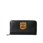 Dolce & Gabbana Black Leather Logo Patch Zip Around Continental Wallet BAG1511
