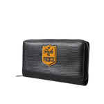 Dolce & Gabbana Black Leather Logo Patch Zip Around Continental Wallet BAG1511
