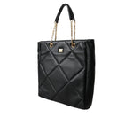 Dolce & Gabbana Black Leather JUNGLE Quilted Shopping Tote Bag BAG1492