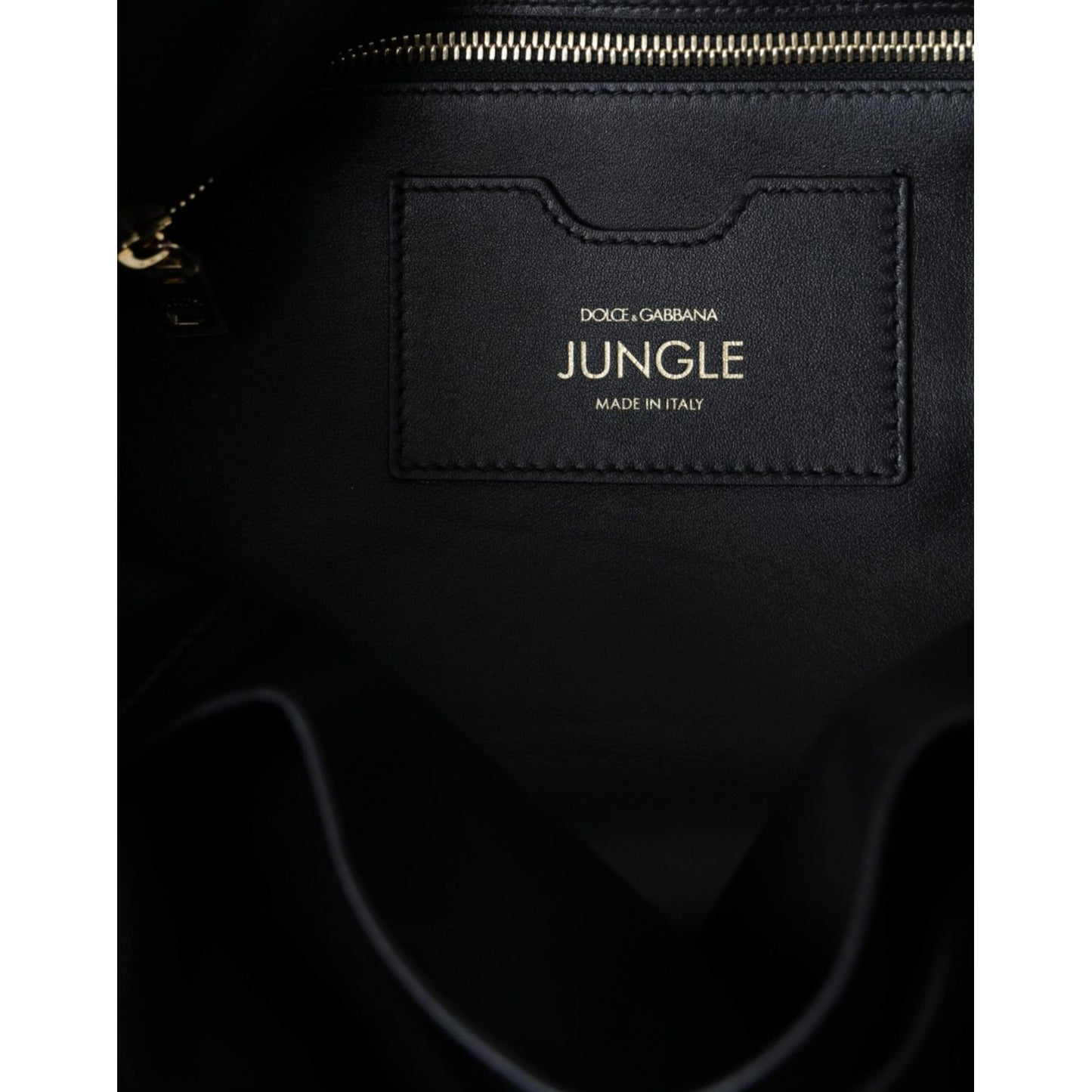 Dolce & Gabbana Black Leather JUNGLE Quilted Shopping Tote Bag BAG1492