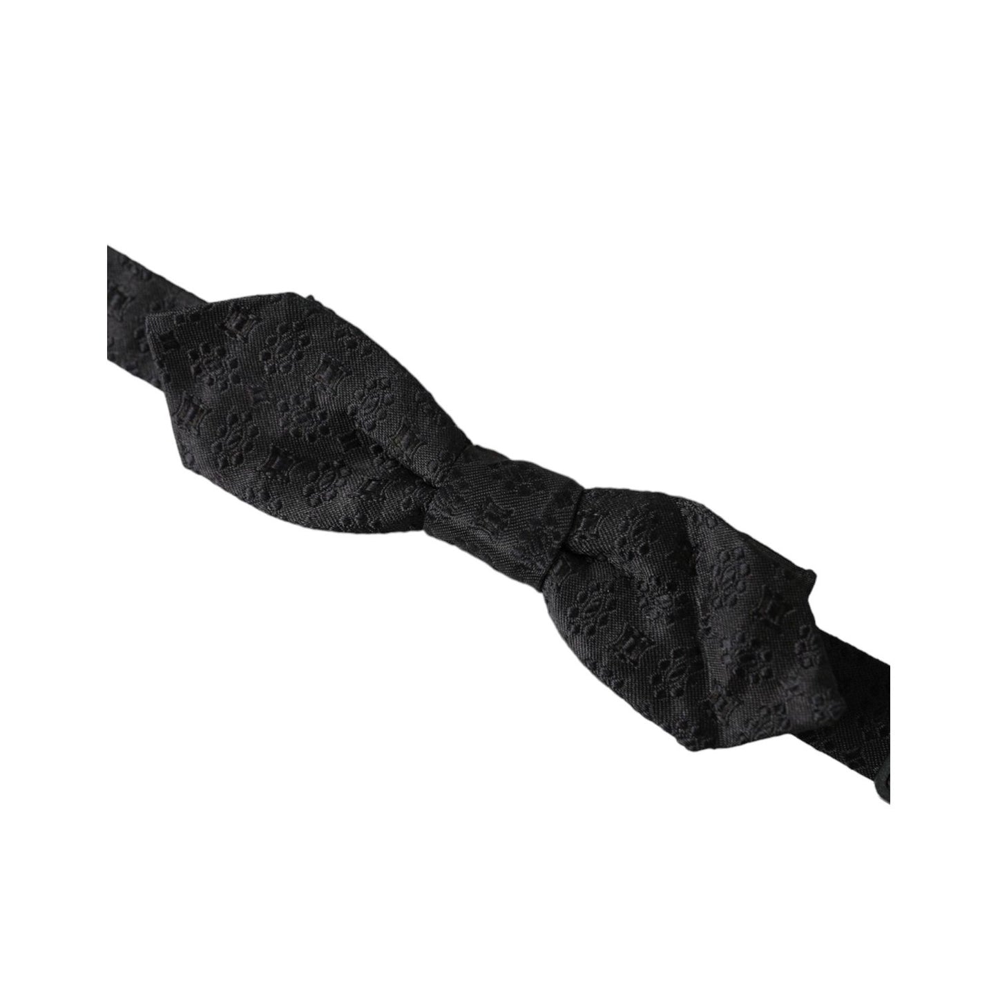 Dolce & Gabbana Black Silk Fantasy Adjustable Neck Men Bow Tie FT3924