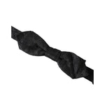 Dolce & Gabbana Black Silk Fantasy Adjustable Neck Men Bow Tie FT3924