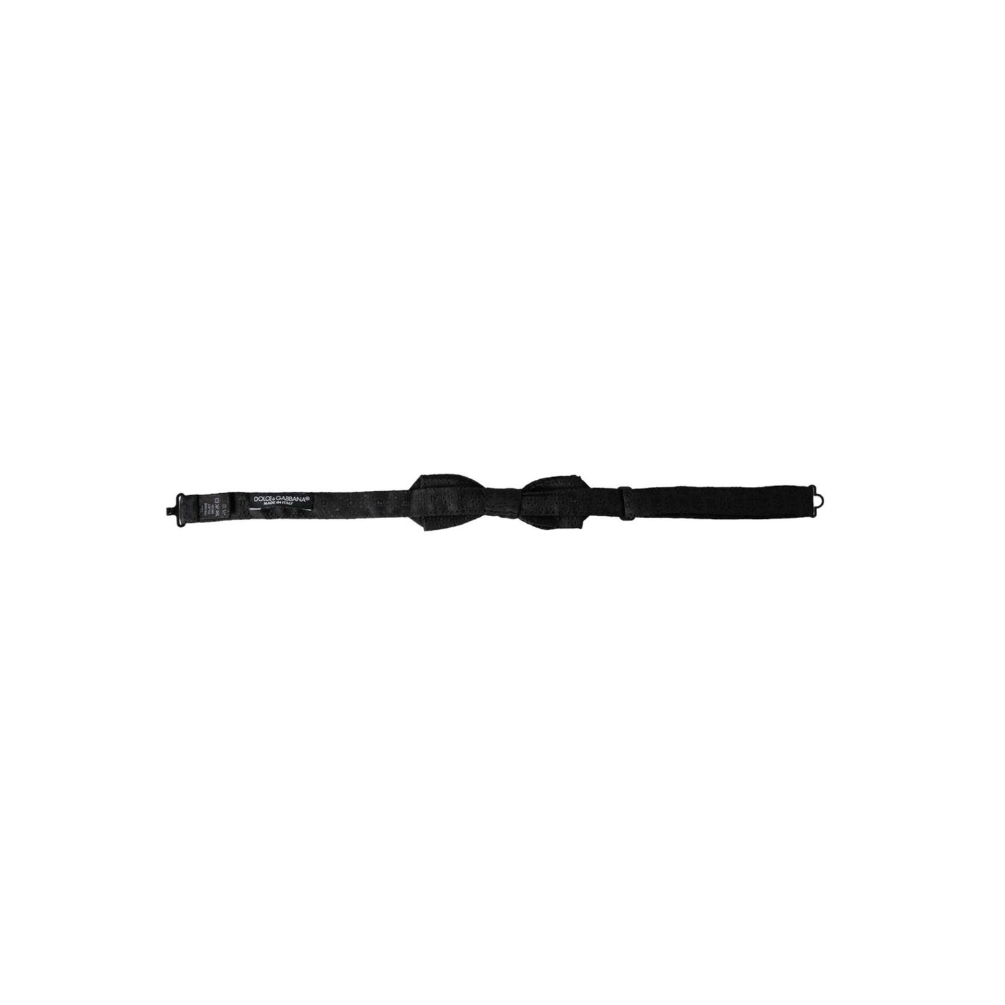 Dolce & Gabbana Black Silk Fantasy Adjustable Neck Men Bow Tie FT3924