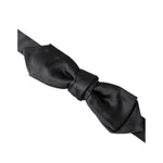 Dolce & Gabbana Black Satin Silk Adjustable Neck Men Bow Tie FT3932