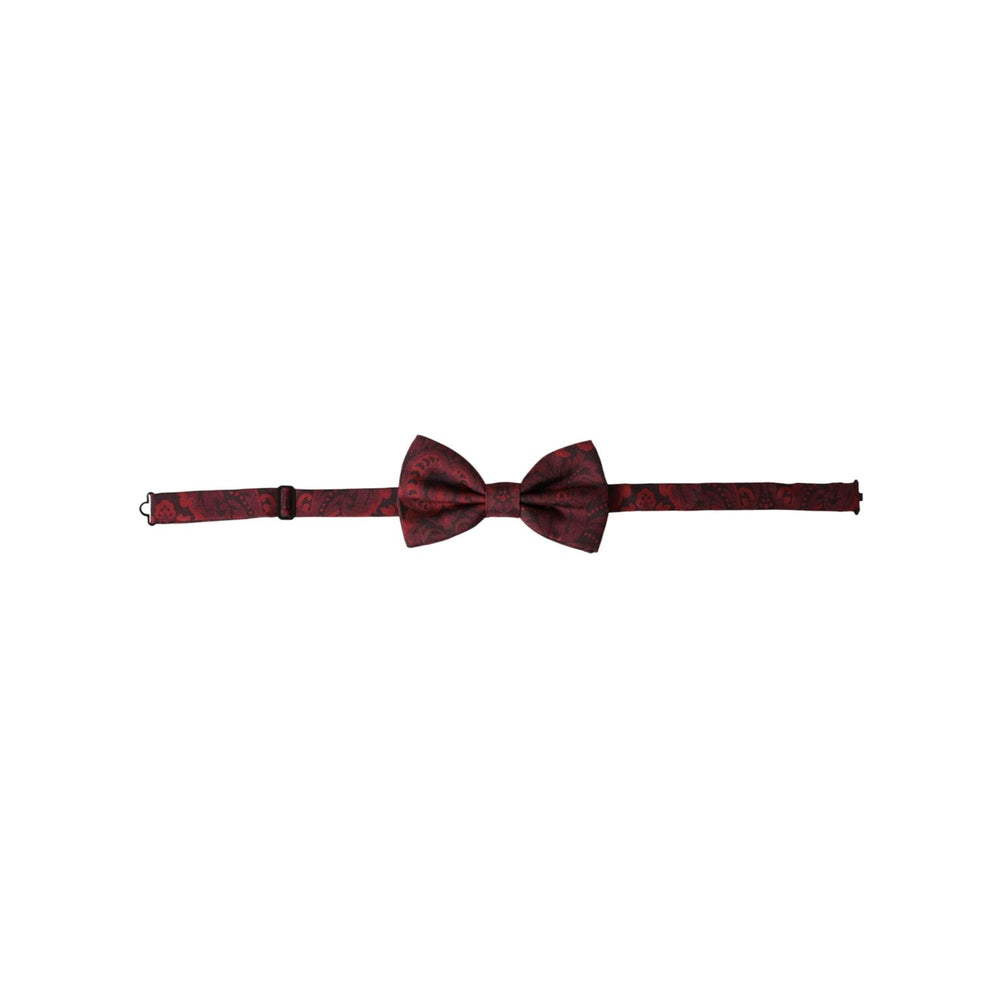 Dolce & Gabbana Red Silk Floral Adjustable Neck Men Bow Tie FT3938