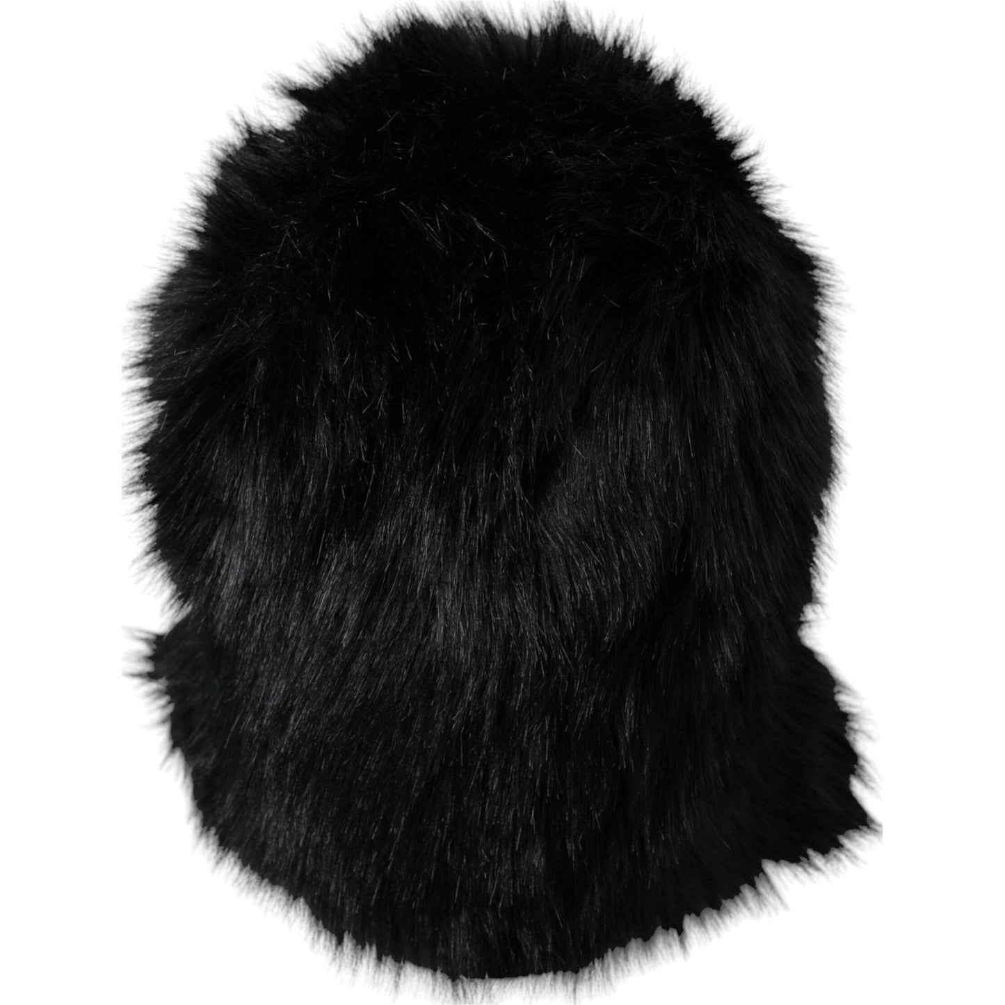 Dolce & Gabbana Black Faux Fur Whole Head Wrap Hat HAT9569-57