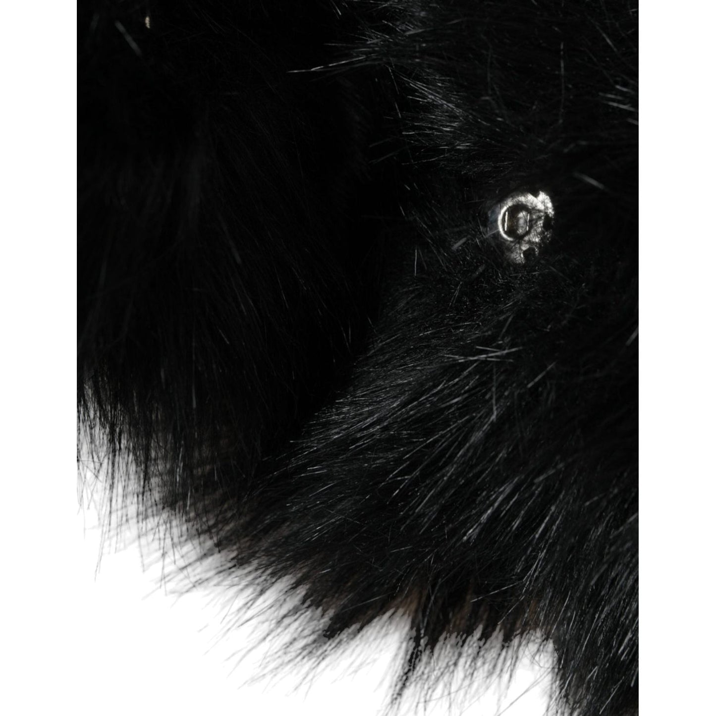 Dolce & Gabbana Black Faux Fur Whole Head Wrap Hat HAT9569-57