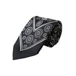 Dolce & Gabbana Black Patterned 100%Silk Adjustable Tie KRA3392