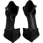 Dolce & Gabbana Black Mesh T-strap Stiletto High Heels Shoes LA11666-39