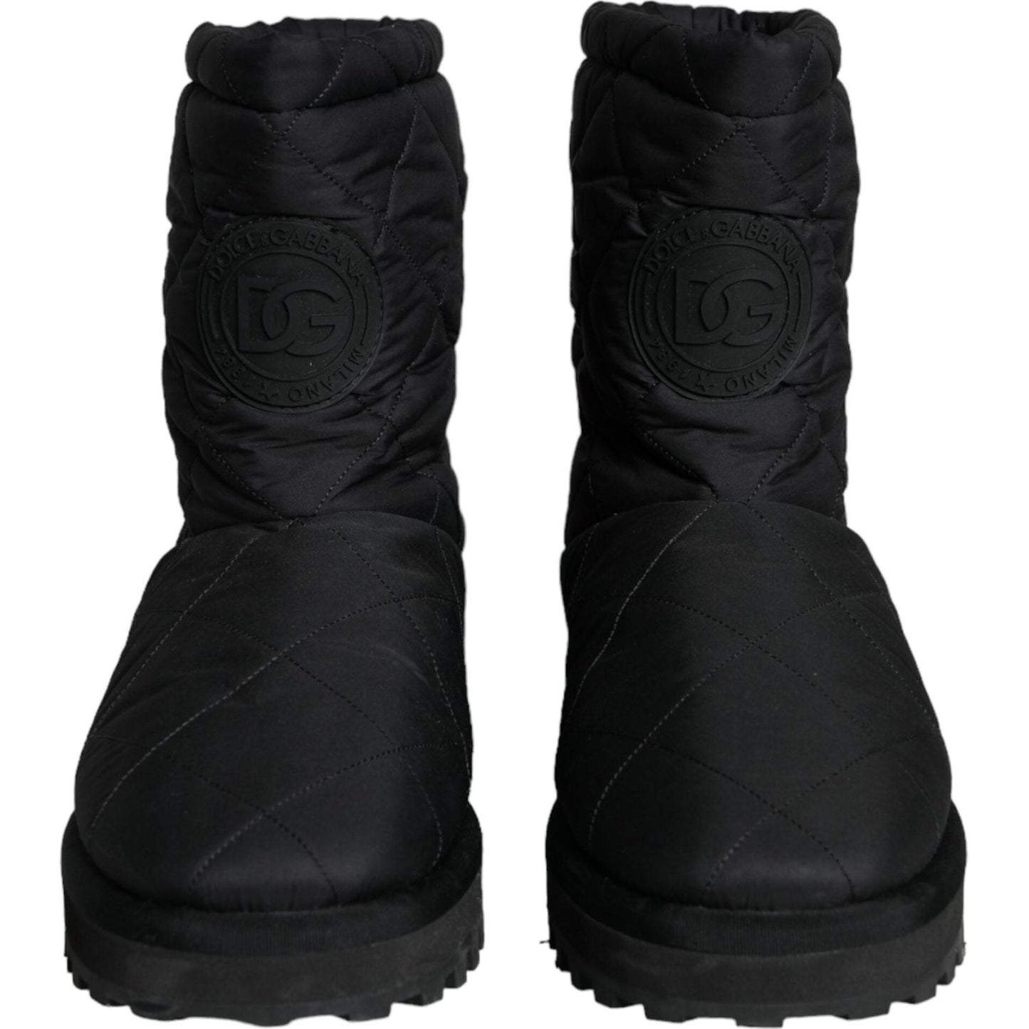 Dolce & Gabbana Black Nylon Padded Mid Calf Men Boots Shoes MV5840-44