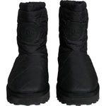 Dolce & Gabbana Black Nylon Padded Mid Calf Men Boots Shoes MV5840-44