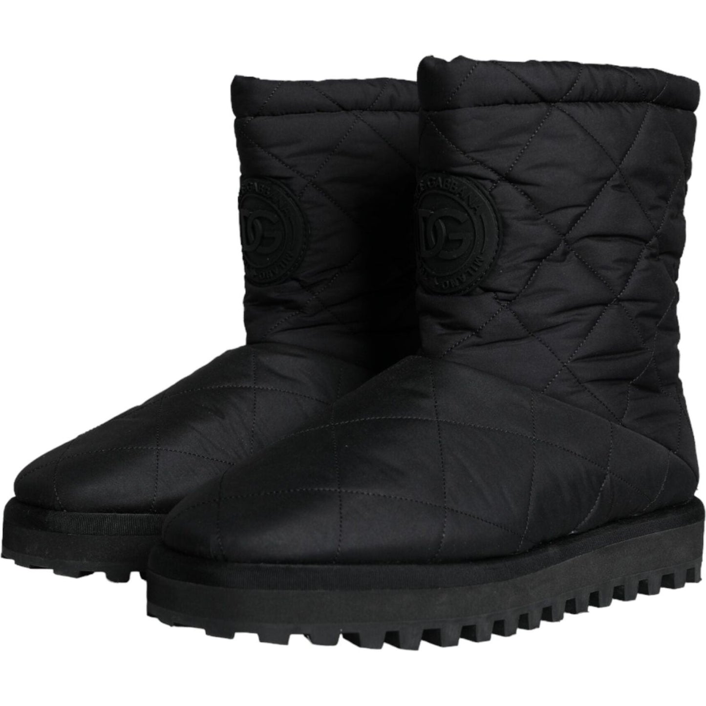 Dolce & Gabbana Black Nylon Padded Mid Calf Men Boots Shoes MV5840-44