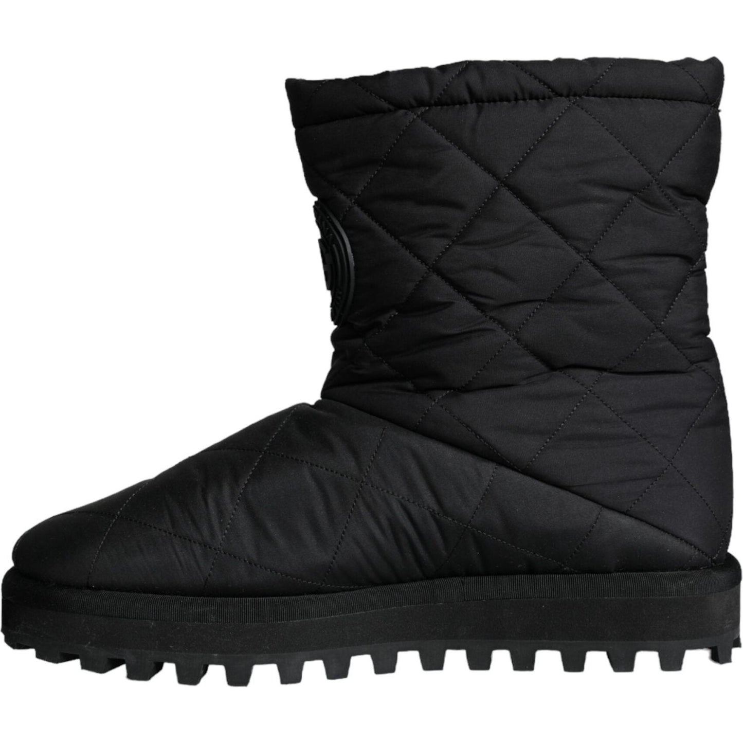 Dolce & Gabbana Black Nylon Padded Mid Calf Men Boots Shoes MV5840-44