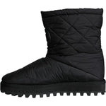 Dolce & Gabbana Black Nylon Padded Mid Calf Men Boots Shoes MV5840-44