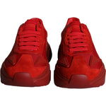 Dolce & Gabbana Red Leather Daymaster Low Top Sneakers Shoes MV5879-40
