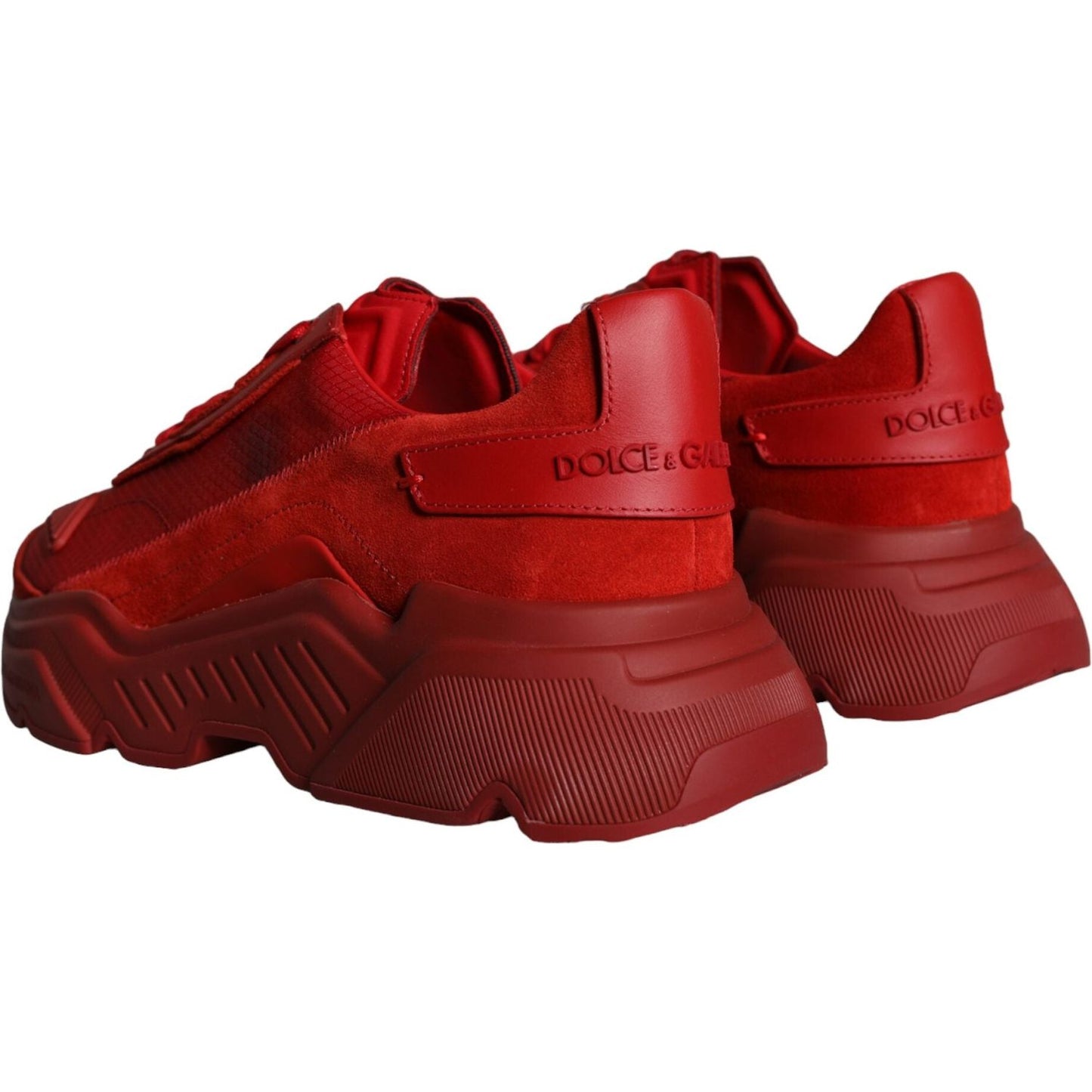 Dolce & Gabbana Red Leather Daymaster Low Top Sneakers Shoes MV5879-40
