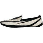 Dolce & Gabbana Black White Calf Fur Slip On Loafers Men Shoes MV5882-41