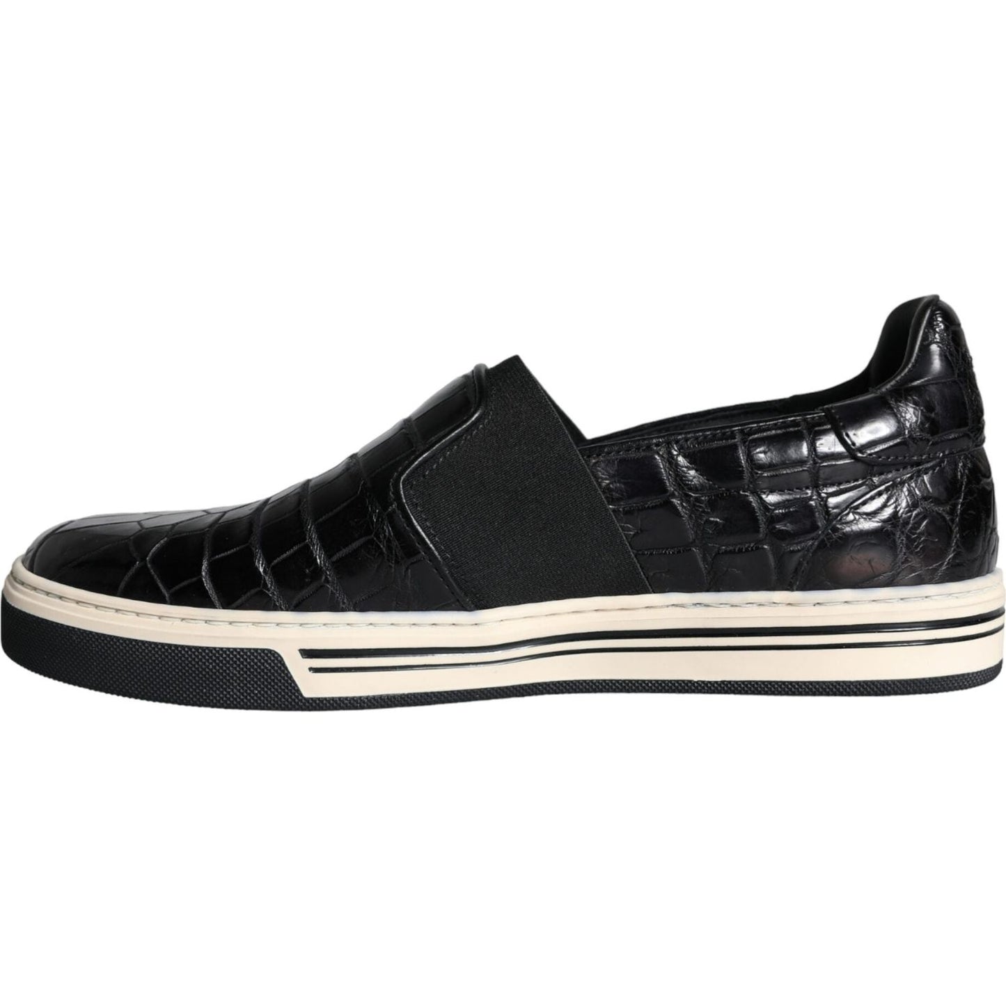 Dolce & Gabbana Black Leather Loafers Slippers Casual Shoes MV5919-39
