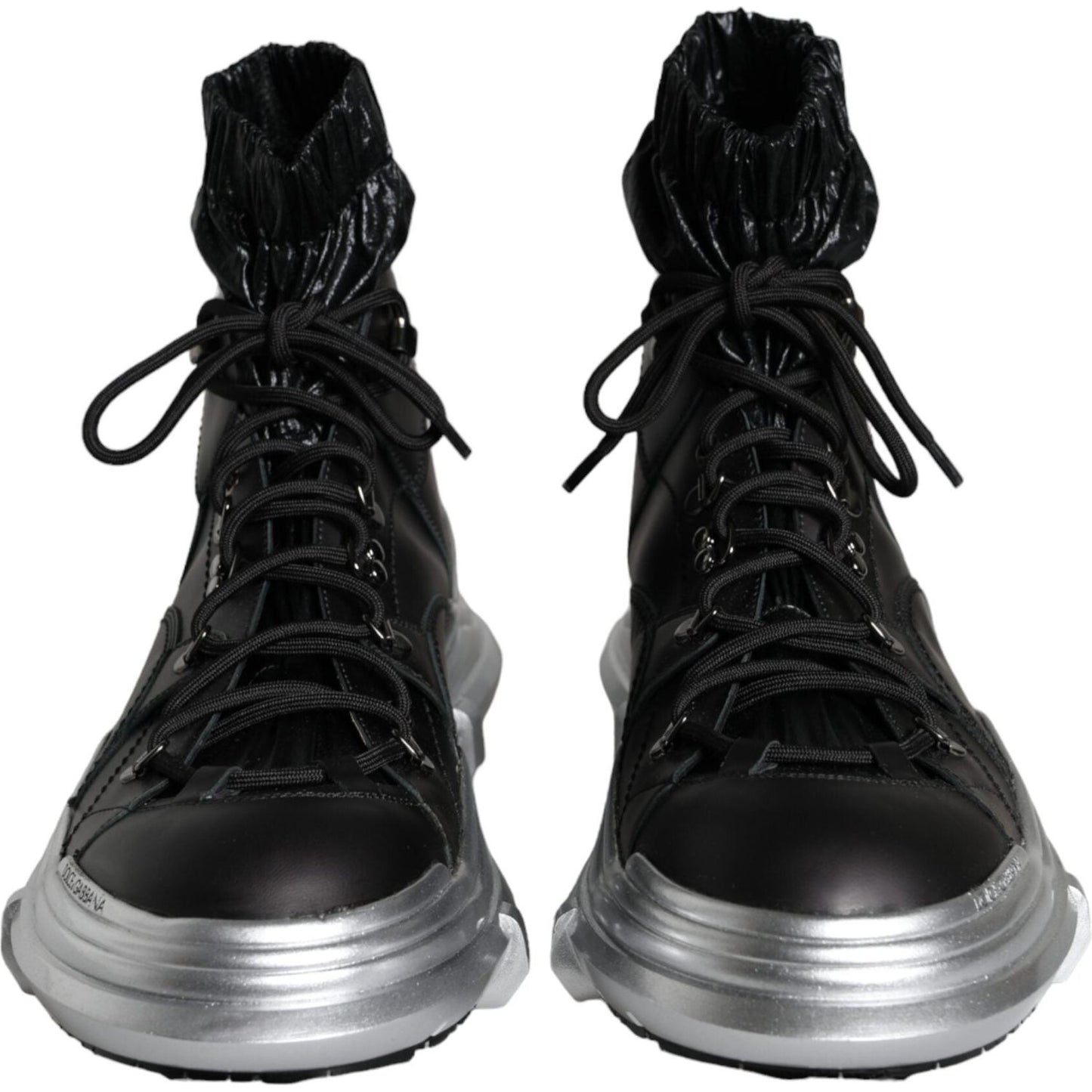 Dolce & Gabbana Black Nylon Galileo High Top Sneakers Shoes MV6119-44