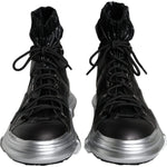 Dolce & Gabbana Black Nylon Galileo High Top Sneakers Shoes MV6119-44