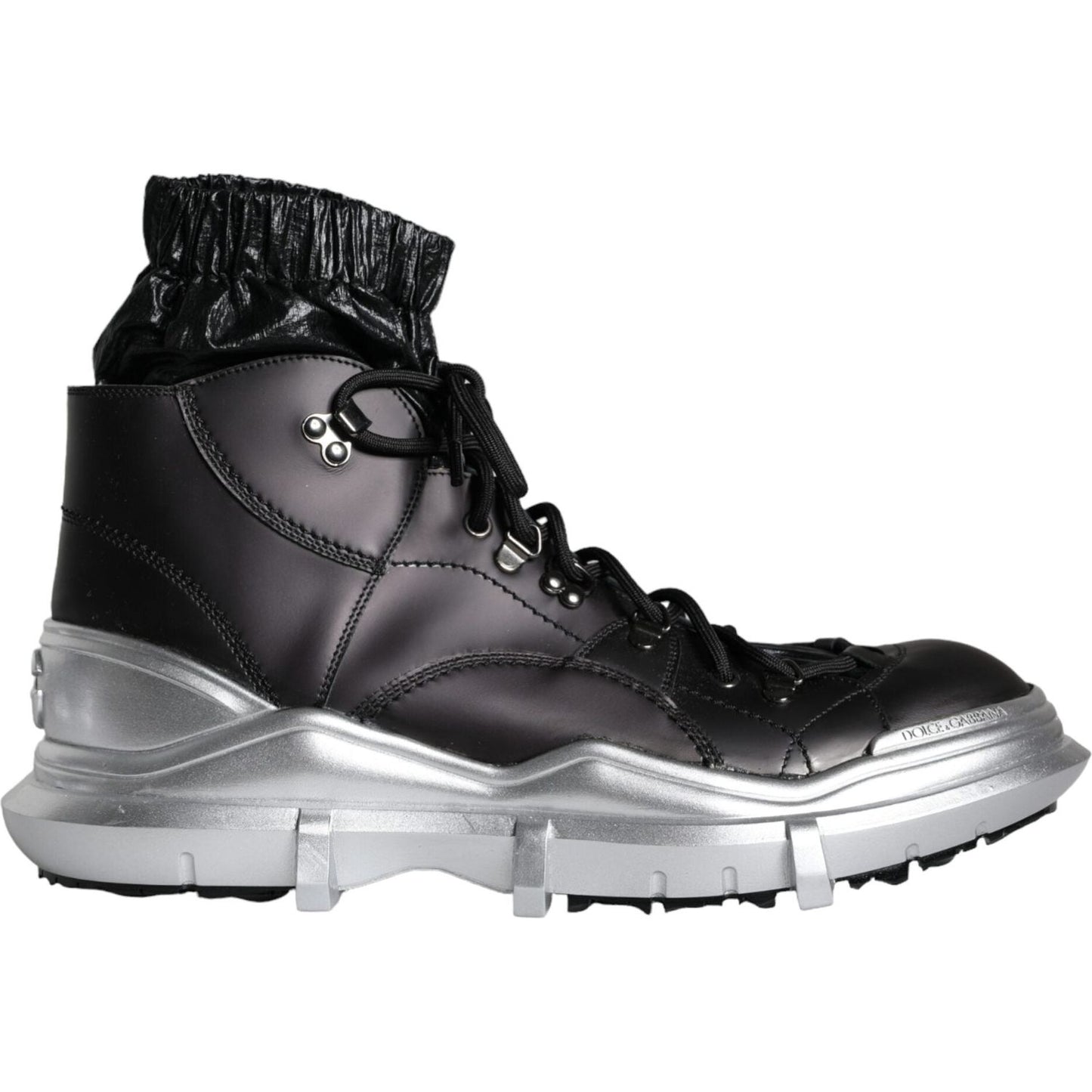 Dolce & Gabbana Black Nylon Galileo High Top Sneakers Shoes MV6119-44