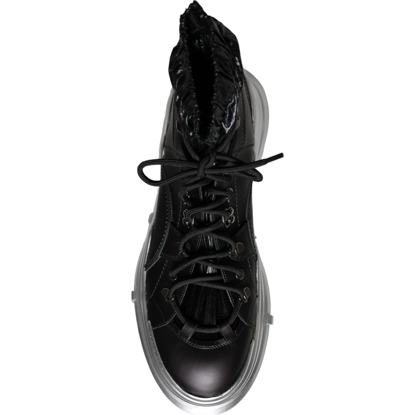 Dolce & Gabbana Black Nylon Galileo High Top Sneakers Shoes MV6119-44