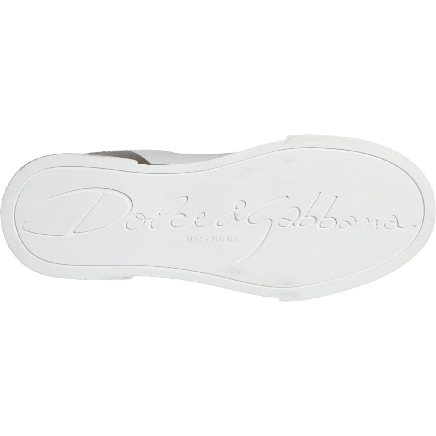 Dolce & Gabbana White Gold Portofino Low Top Leather Sneakers Shoes LA11251-36