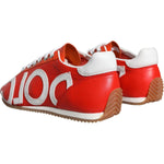 Dolce & Gabbana Red White Leather Logo Casual Sneakers Shoes LA11265-39