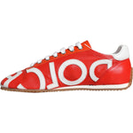 Dolce & Gabbana Red White Leather Logo Casual Sneakers Shoes LA11265-39