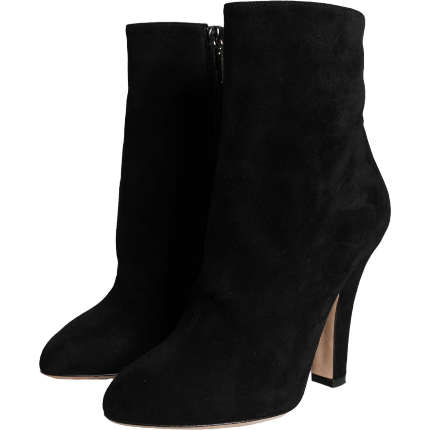 Dolce & Gabbana Black Suede Leather Mid Calf Boots Shoes LA11271-36