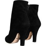 Dolce & Gabbana Black Suede Leather Mid Calf Boots Shoes LA11271-36
