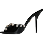 Dolce & Gabbana Black Crystal Heels Keira Sandals Shoes LA11298-39