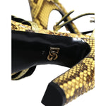 Dolce & Gabbana Yellow Exotic Leather Ankle Strap Heels Sandals Shoes Dolce & Gabbana Tan
