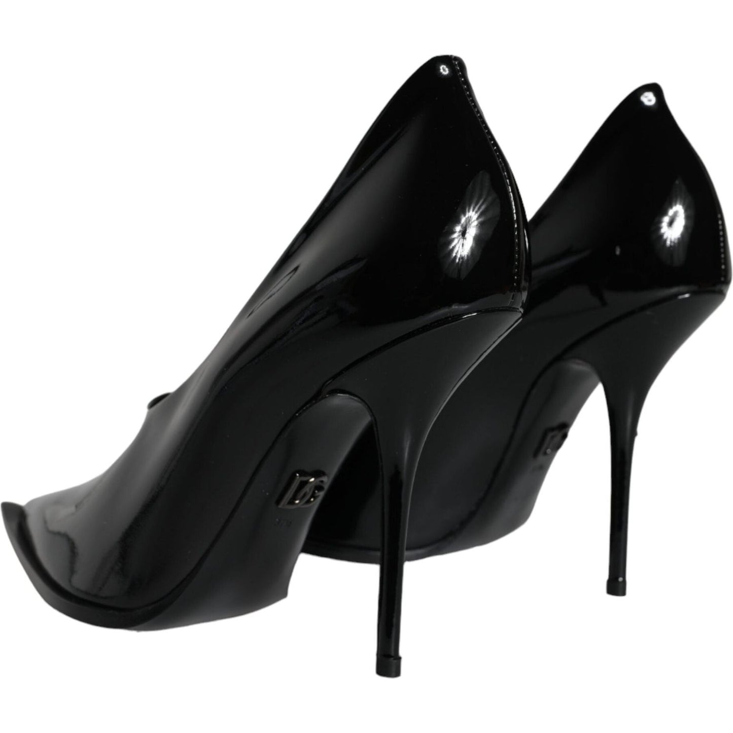 Dolce & Gabbana Black Patent Leather High Heels Pumps Shoes LA11363-37.5