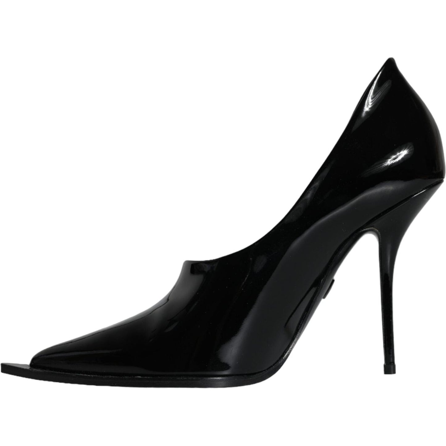 Dolce & Gabbana Black Patent Leather High Heels Pumps Shoes LA11363-37.5