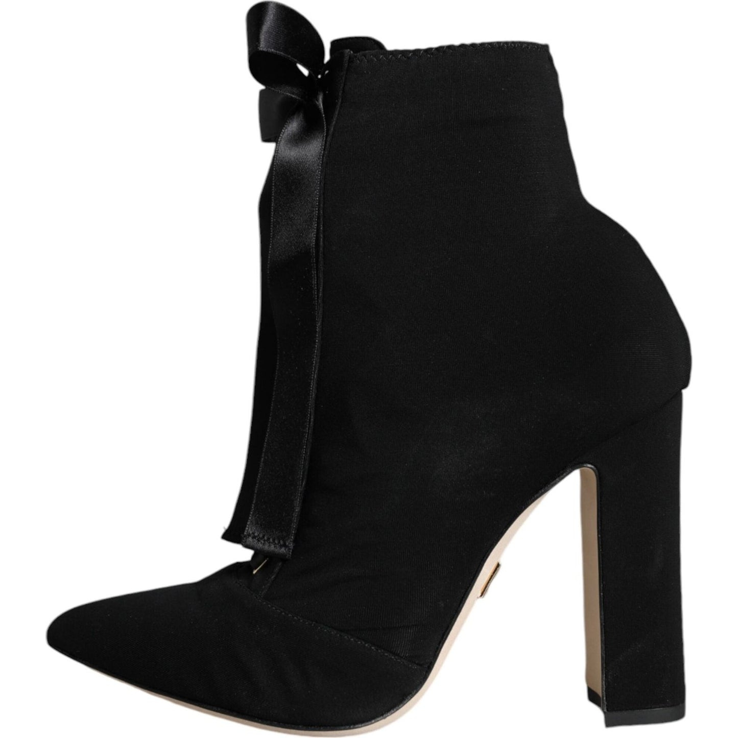 Dolce & Gabbana Black Jersey Stretch Ankle Booties Shoes LA11378-35.5
