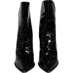 Dolce & Gabbana Black Patent Leather Pointed Ankle Boot Shoes LA11392-39