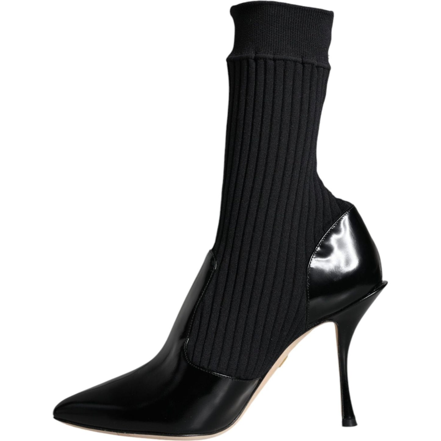 Dolce & Gabbana Black Stretch Stilettos Booties Socks Shoes LA11432-36