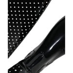 Dolce & Gabbana Black Polka Dot Rubber Knee High Boots Shoes LA11539-35
