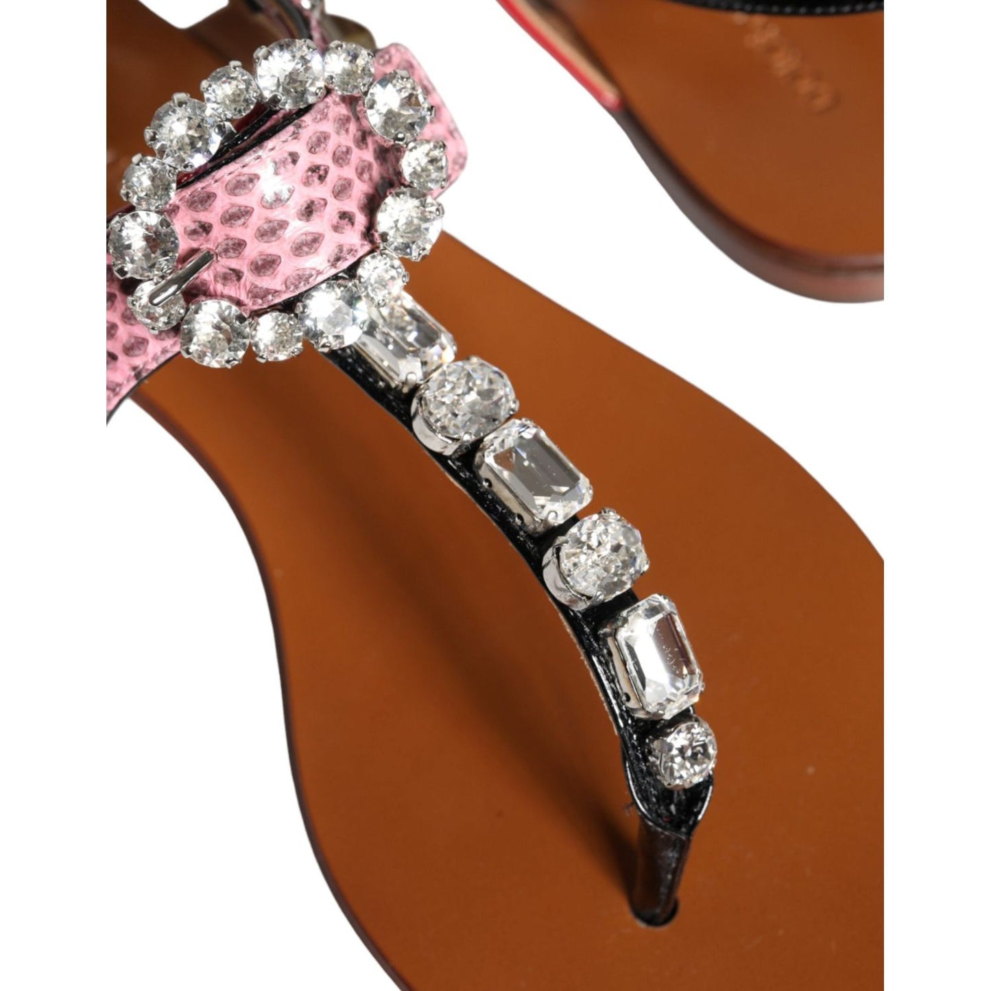 Dolce & Gabbana Multicolor Crystal Sandals Flip Flops Shoes LA11376-38.5