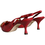 Dolce & Gabbana Dolce & Gabbana Red Devotion Leather Heels Slingback Shoes LA11504-35.5 1728,67345645728,Dolce & Gabbana,EU35.5/US5,EU35/US4.5,EU37/US6.5,EU38/US7.5,Material: 100% Lamb Leather,New with tags,Red,Sandals - Women - Shoes,Shoes,Women,Women -