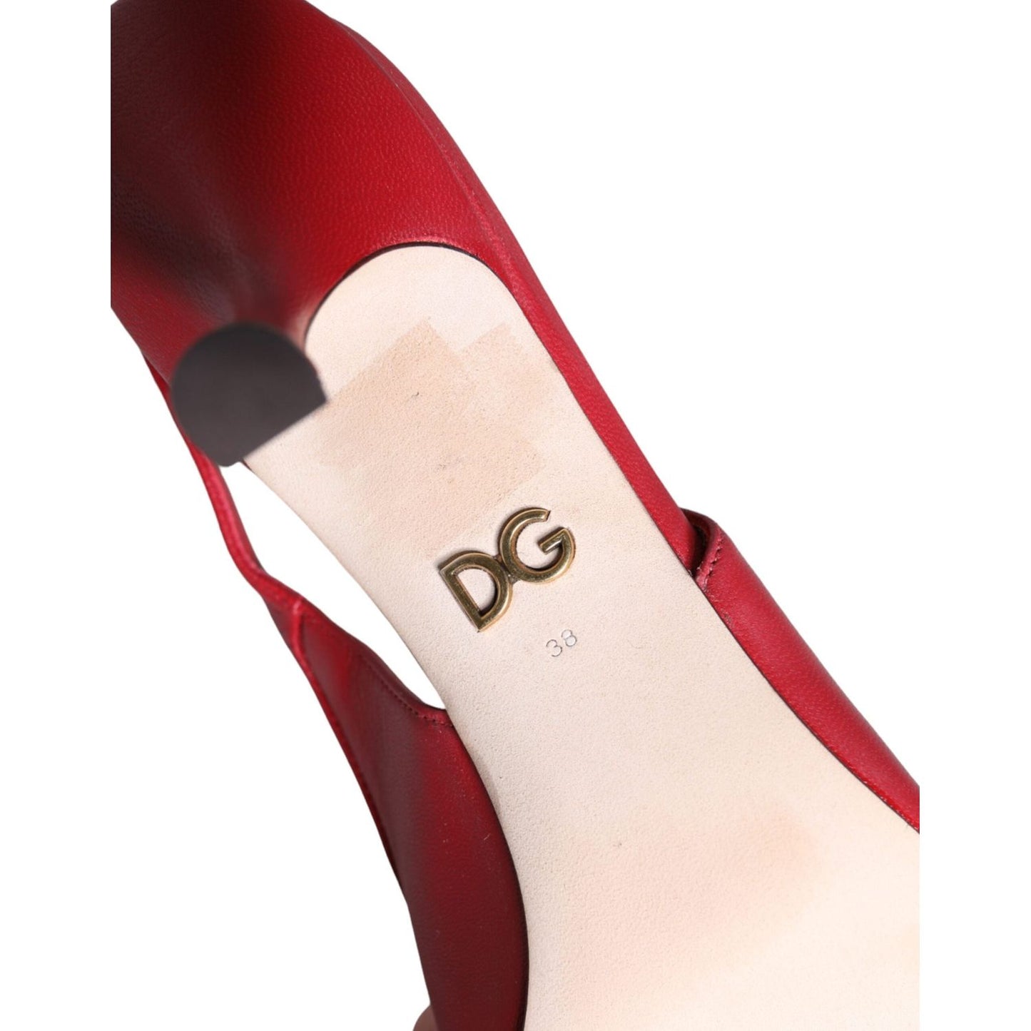 Dolce & Gabbana Dolce & Gabbana Red Devotion Leather Heels Slingback Shoes LA11504-35.5 1728,67345645728,Dolce & Gabbana,EU35.5/US5,EU35/US4.5,EU37/US6.5,EU38/US7.5,Material: 100% Lamb Leather,New with tags,Red,Sandals - Women - Shoes,Shoes,Women,Women -