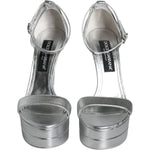 Dolce & Gabbana Silver KEIRA Heels Ankle Strap Sandals Shoes LA11667-40
